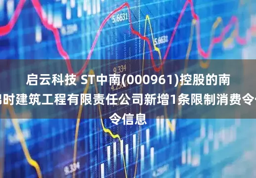 启云科技 ST中南(000961)控股的南通锦时建筑工程有限责任公司新增1条限制消费令信息