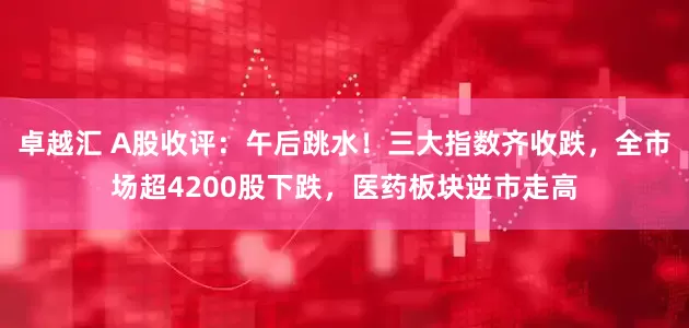 卓越汇 A股收评：午后跳水！三大指数齐收跌，全市场超4200股下跌，医药板块逆市走高